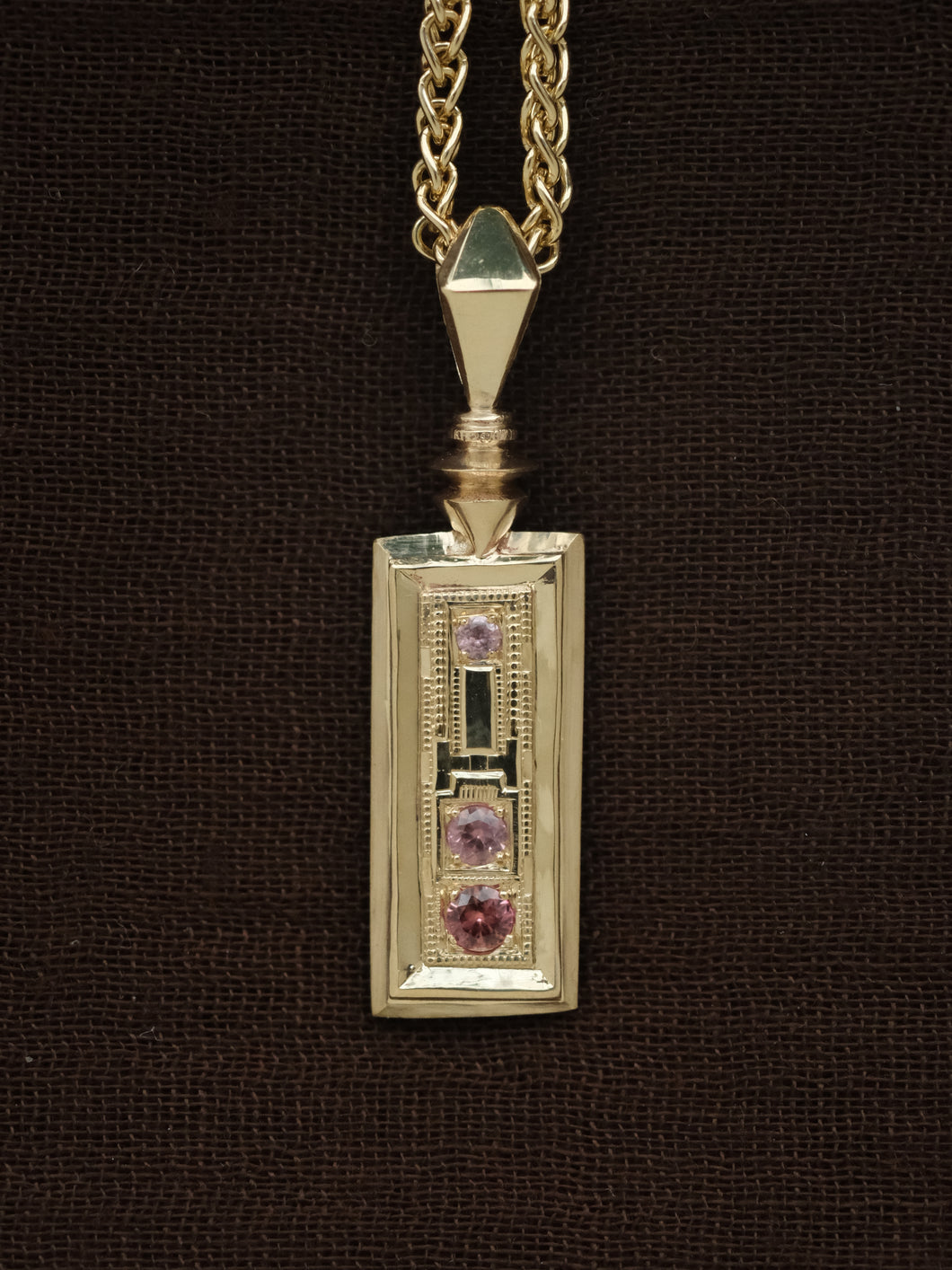 'Ruhi' Pendant :: Cognac Sapphire