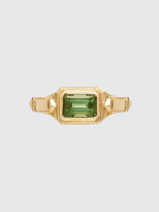 'Eima' ring :: Green tourmaline :: Ready to ship