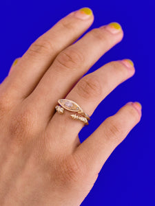 'Torque' ring :: White diamond :: Ready to ship