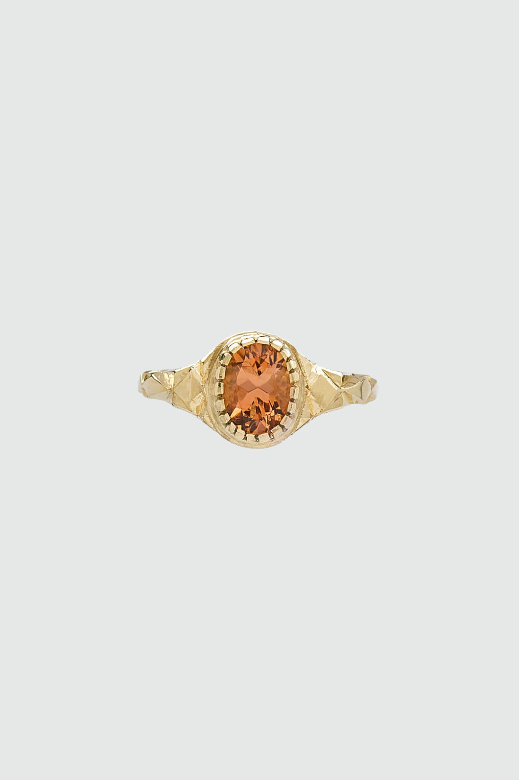 'Vida' ring : Peach Tourmaline : ready to ship