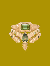 Load image into Gallery viewer, &#39;Torque&#39; ring :: Green tourmaline :: Ready to ship
